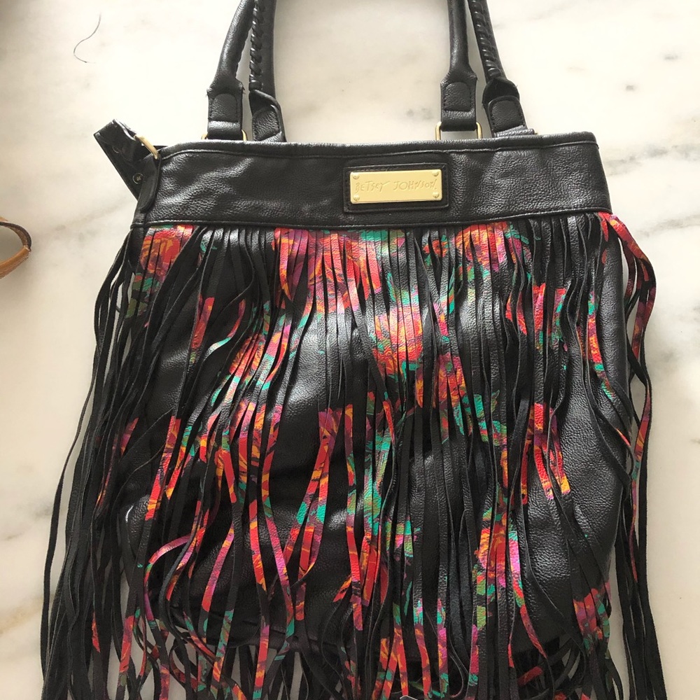 Betsey Johnson Fringe Bucket Bag